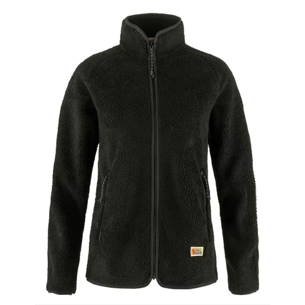 Fjällräven NWT Vardag Pile Teddy Fleece Full Zip Jacket Black Medium